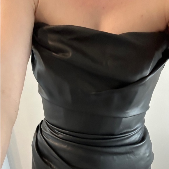 House of CB Black Strapless Dress Faux Leather - Picture 4 of 4